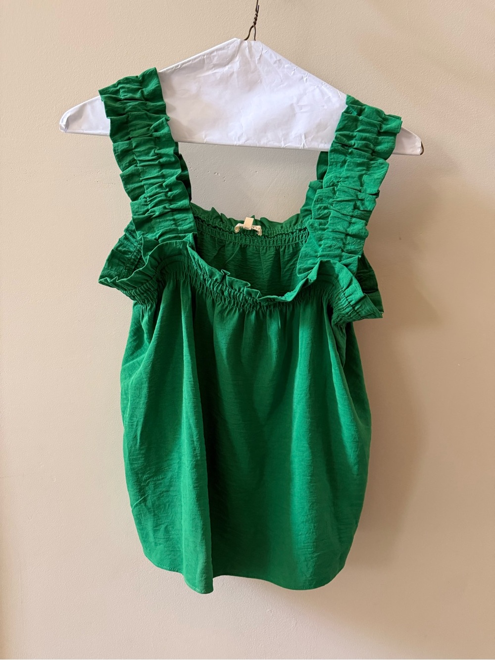 Copper Key Green Ruffle Strap Tank Top - Picture 2 of 4